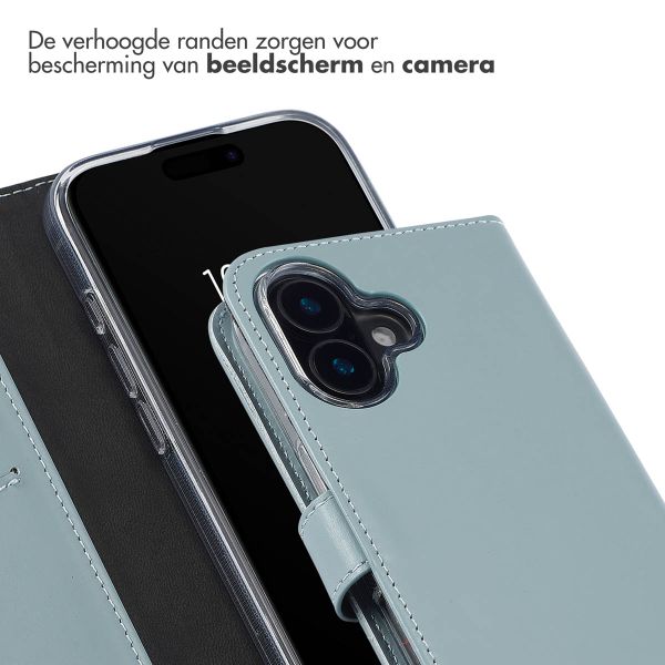 Selencia Echt Leren Bookcase Apple iPhone 16 - Air Blue