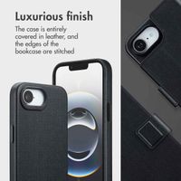 Accezz 2-in-1 Leather Bookcase with MagSafe Apple iPhone 17e / 16e - Onyx Black