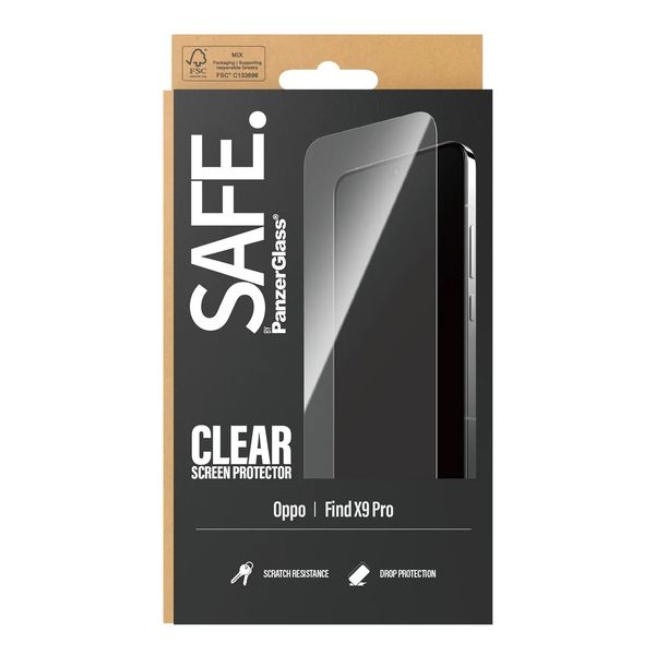 SAFE by PanzerGlass Ultra-Wide Fit Screenprotector Oppo Find X9 Pro