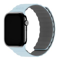 Holdit Siliconen bandje magneet Apple Watch Series 1 - 9 / SE (38/40/41 mm) | Series 10 / 11 (42 mm) - Mineral Blue / Grey