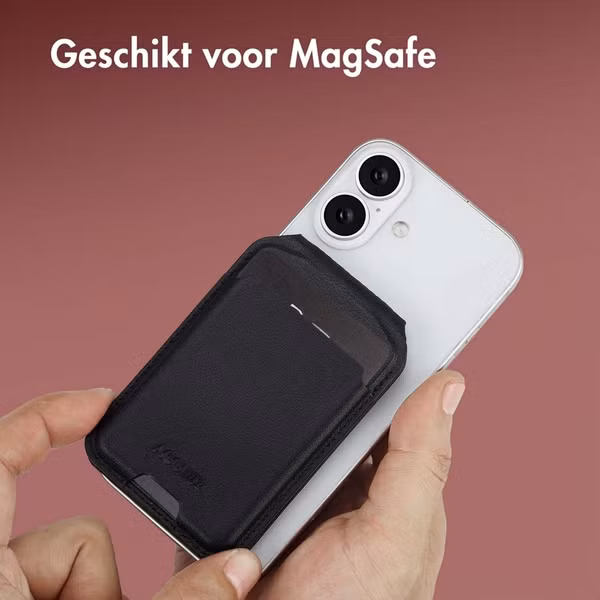 Accezz Leren Wallet met standaard - Geschikt voor MagSafe en Qi2 - Onyx Black
