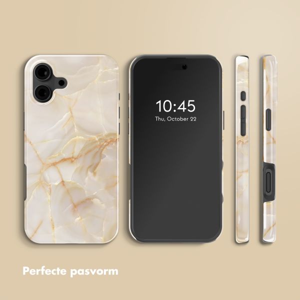 Selencia Vivid Tough Backcover met MagSafe Apple iPhone 16 - Golden Beige Marble