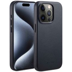 Accezz Leather Back Cover with MagSafe Apple iPhone 15 Pro - Onyx Black