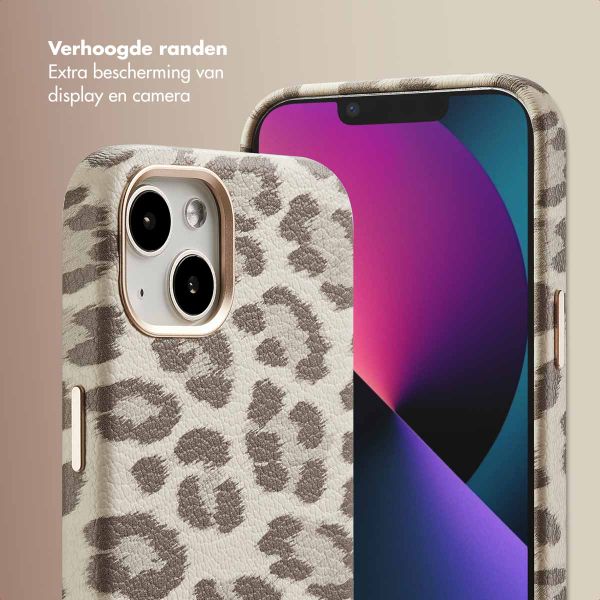 Selencia Sabi Backcover Panterprint met MagSafe Apple iPhone 13 - Soft Ivory