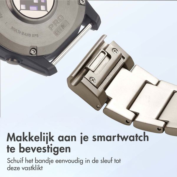 Accezz Mat Titanium bandje  - Garmin 26 mm aansluiting - Titanium