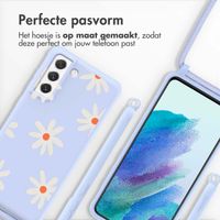 imoshion Siliconen design hoesje met koord Samsung Galaxy S21 FE - Lila Flower Distance