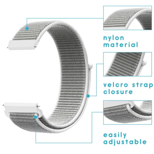 imoshion Nylon bandje Samsung Galaxy Watch 4 / 5 / 6 / 7 / FE (20 mm) - Wit