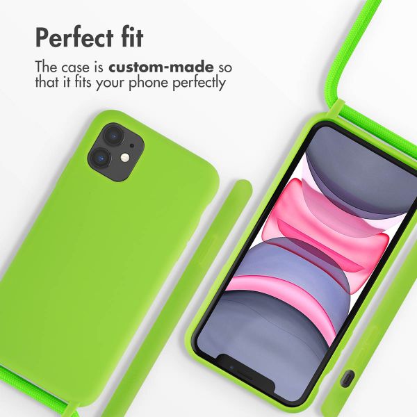 imoshion Silicone Case with Strap Apple iPhone 11 - Fluor Groen
