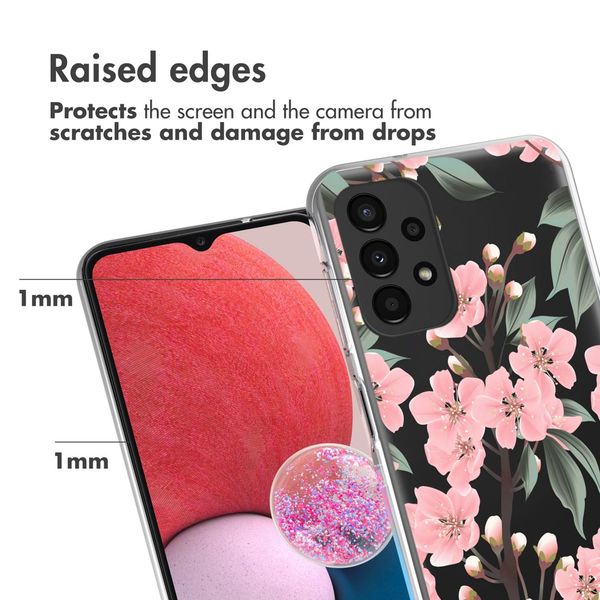 imoshion Design hoesje Samsung Galaxy A13 (4G) - Bloem - Roze / Groen