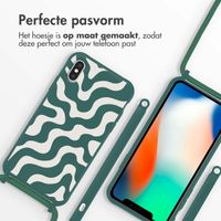 imoshion Siliconen design hoesje met koord Apple iPhone X / Xs - Petrol Green Groovy
