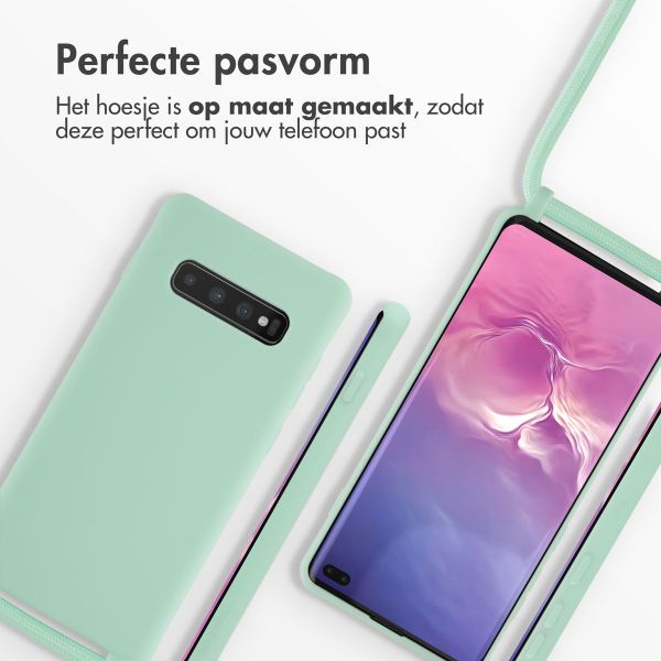 imoshion Siliconen hoesje met koord Samsung Galaxy S10 Plus - Mintgroen