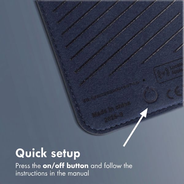 Accezz Magnetic Leather Card Holder - Compatible with Apple Find My - Nightfall Blue