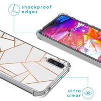 imoshion Design hoesje met koord Samsung Galaxy A70 - Grafisch Koper - Wit / Goud