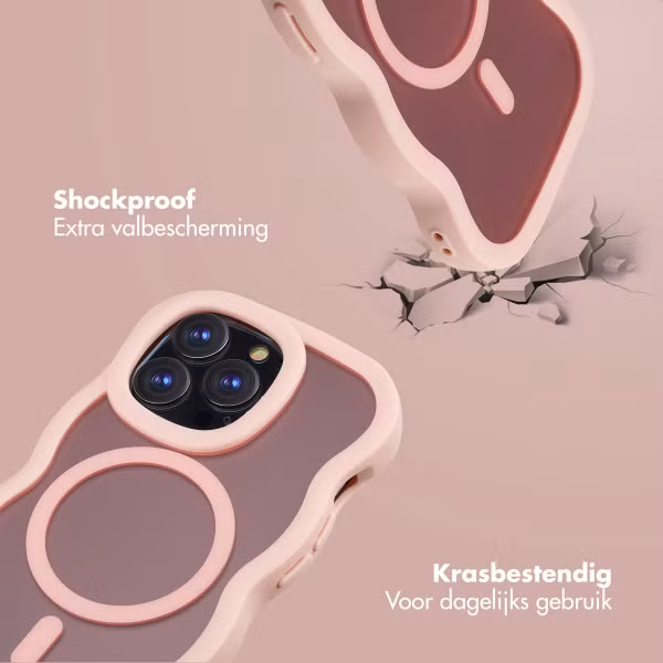 Selencia Wavy Backcover met MagSafe Apple iPhone 13 Pro - Soft Pink
