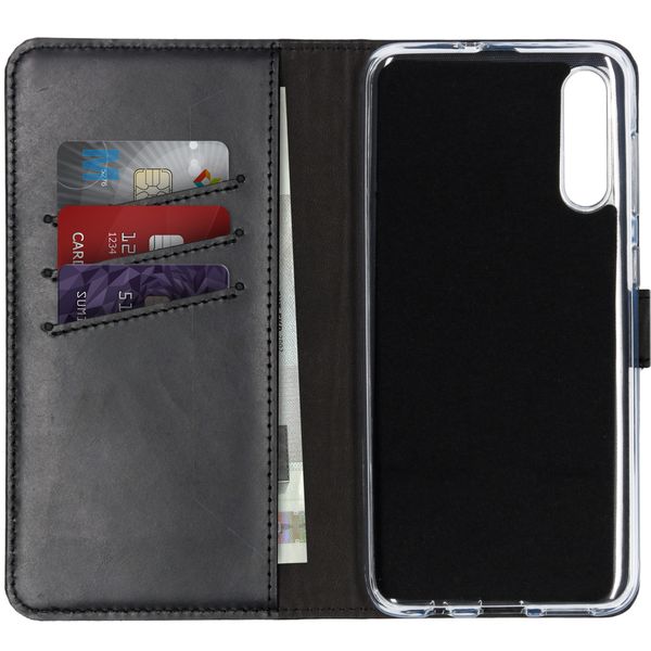 Selencia Echt Leren Bookcase Samsung Galaxy A50 / A30s - Zwart