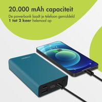 imoshion Ultra Series Aluminium | Powerbank 20.000 mAh - Snelladen tot 33 watt - Petrol Green