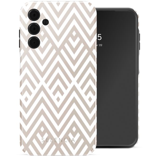 Selencia Vivid Tough Backcover Samsung Galaxy A15 - Beige Zigzag