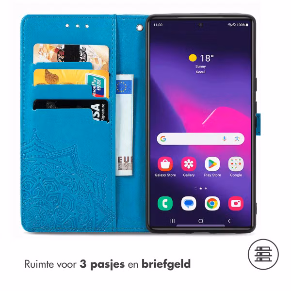 imoshion Mandala Bookcase Samsung Galaxy S24 Ultra - Turquoise