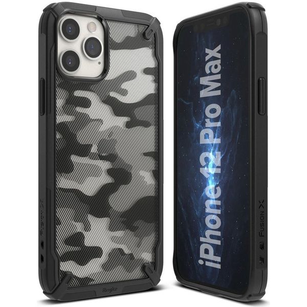 Ringke Fusion X Backcover iPhone 12 Pro Max - Camo Zwart