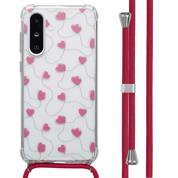 imoshion Design hoesje met koord Samsung Galaxy A26 - Dusty Rose Connected Hearts