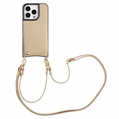 Selencia Nova Telefoonhoes met Koord en Pashouder iPhone 15 Pro - Beige