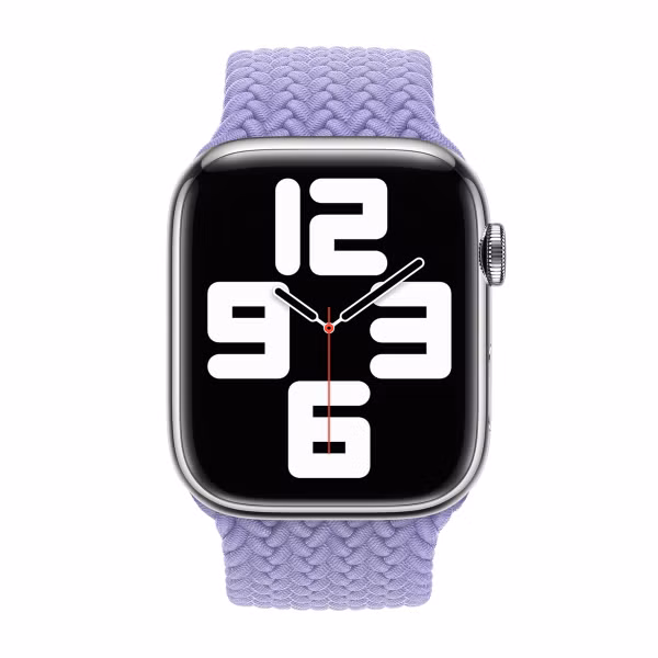 Apple Gevlochten solobandje Apple Watch | 44/45/46/49 mm - Maat 5 - Lavender