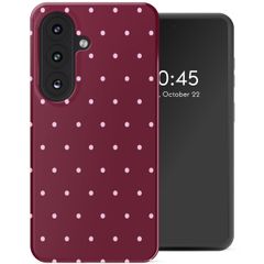 Selencia Vivid Backcover met MagSafe Samsung Galaxy S26 FE - Happy Dots Burgundy
