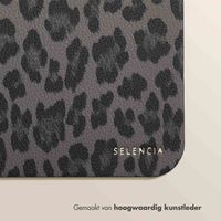 Selencia Sabi Kunstleren Muismat met Panterprint - 20 x 24 cm - Midnight Black