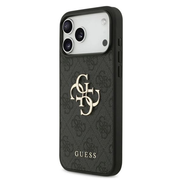 Guess 4G Metal Logo Backcover Apple iPhone 17 Pro - Zwart