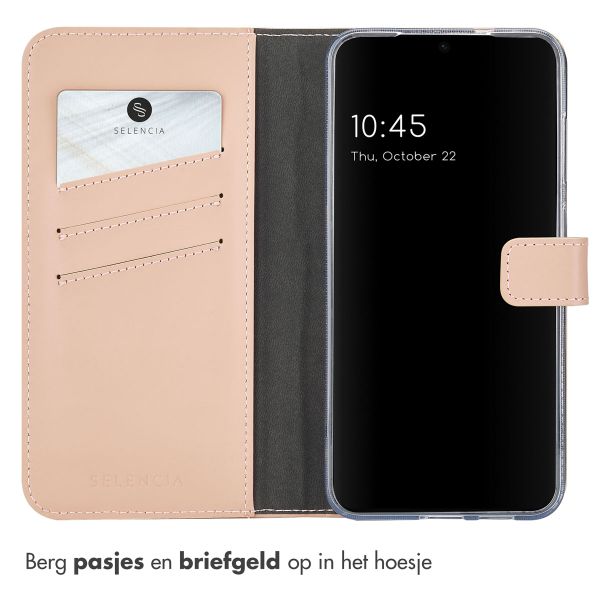 Selencia Echt Leren Bookcase Samsung Galaxy S25 - Dusty Pink