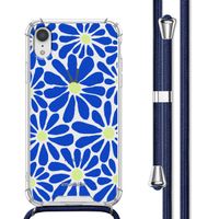 imoshion Design hoesje met koord Apple iPhone Xr - Cobalt Blue Flowers Connect