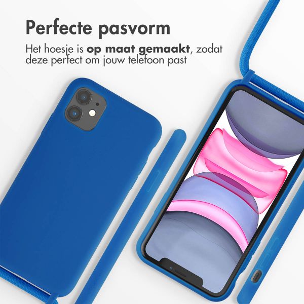 imoshion Siliconen hoesje met koord iPhone 11 - Blauw