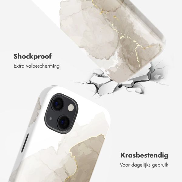 Selencia Vivid Backcover met MagSafe Apple iPhone 13 - Marble Light Brown