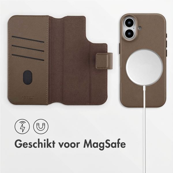 Accezz Leather Bookcase 2-in-1 met MagSafe Apple iPhone 17 - Coffee Brown