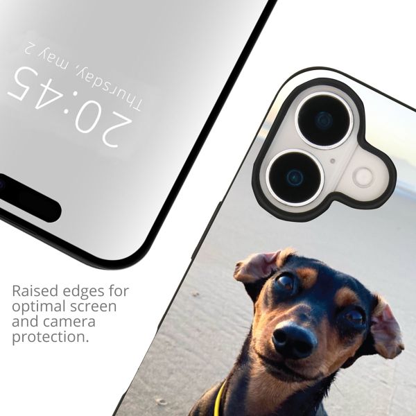 Ontwerp je eigen Apple iPhone 16 gel hoesje - Zwart