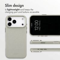 Accezz Leather Back Cover with MagSafe Apple iPhone 18 Pro Max / 17 Pro Max - Light Grey