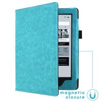 imoshion Vegan Leather Bookcase Kobo Aura H2O - Lichtblauw