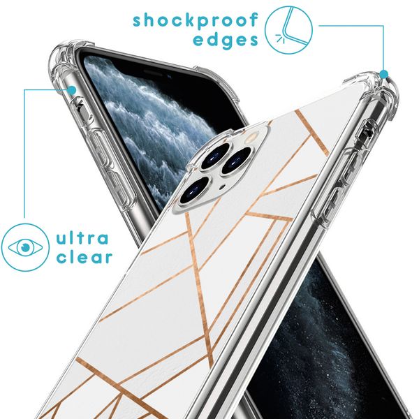 imoshion Design hoesje met koord iPhone 11 Pro - Grafisch Koper - Wit / Goud