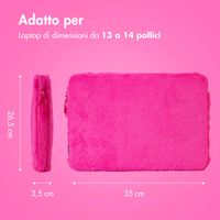 imoshion Fluffy Laptop hoes 13-14 inch - Laptopsleeve - Hot Pink