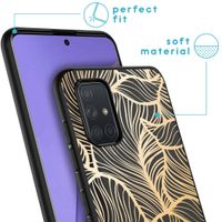 imoshion Design hoesje Samsung Galaxy A71 - Bladeren / Zwart