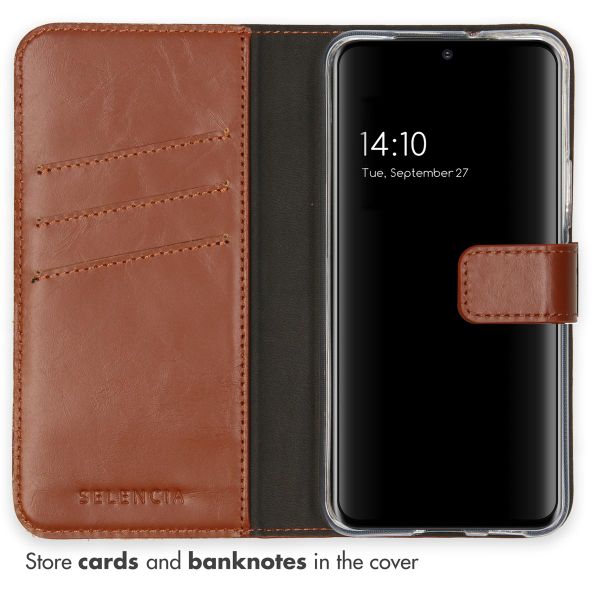 Selencia Echt Leren Bookcase Samsung Galaxy S22 - Lichtbruin