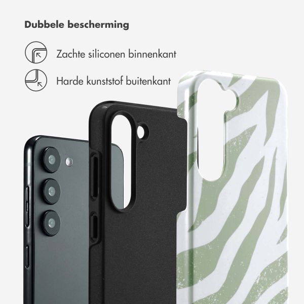 Selencia Vivid Backcover Samsung Galaxy S23 - Colorful Zebra Sage Green