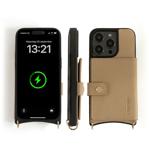 Dutchies MagSafe Backcover met pashouder Apple iPhone 13 Pro - Beige