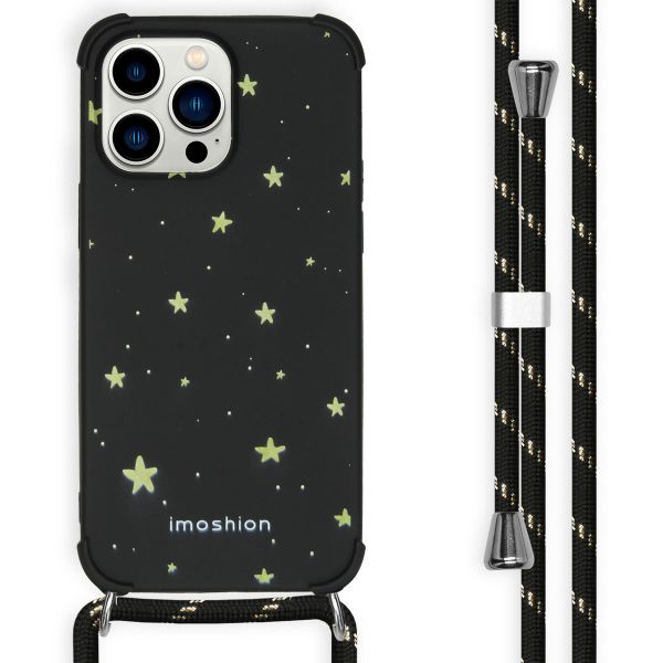 imoshion Design hoesje met koord iPhone 14 Pro Max - Sterren - Goud