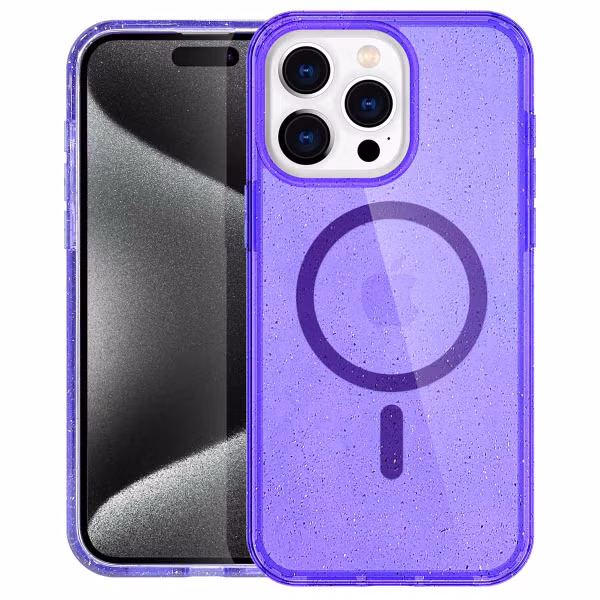 imoshion Sparkle Backcover met MagSafe Apple iPhone 15 Pro Max - Glitter Paars