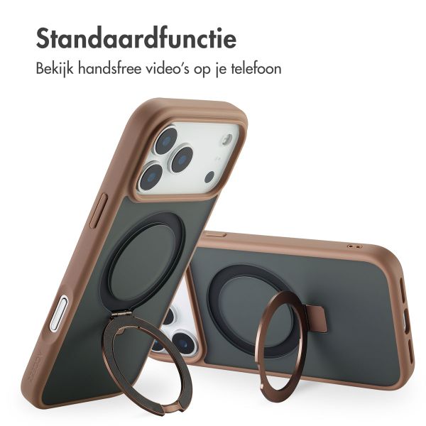 Accezz Ring Stand Backcover met MagSafe Apple iPhone 17 Pro Max - Bruin