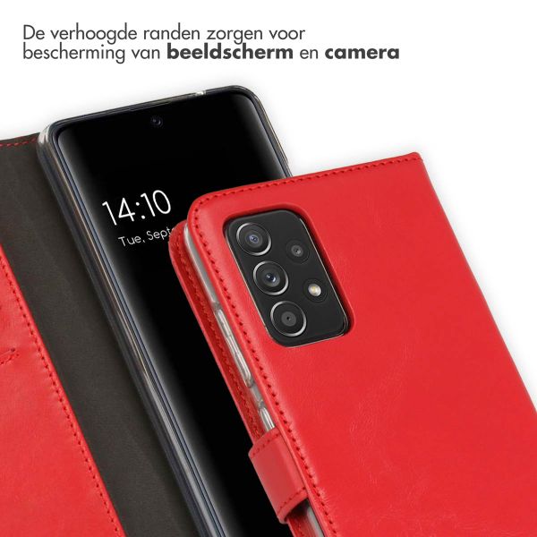 Selencia Echt Lederen Bookcase Samsung Galaxy A52(s) (5G/4G) - Rood