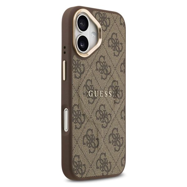 Guess Classic 4G Logo Backcover met MagSafe Apple iPhone 17 - Bruin