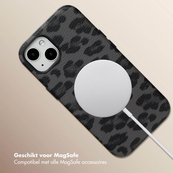 Selencia Sabi Backcover Panterprint met MagSafe Apple iPhone 13 - Midnight Black