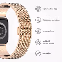 Selencia Stalen draak band Apple Watch Series 1 t/m 9 / SE (38/40/41 mm) | Series 10 / 11 (42 mm) - Rosé Goud